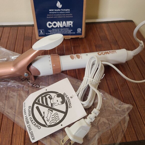 Conair Double Ceramic 1" Curling Iron - White/Rose Gold - Picture 5 of 8